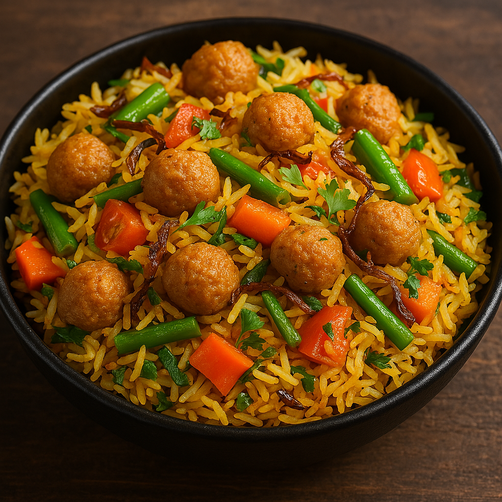 nutri soya chunks biryani